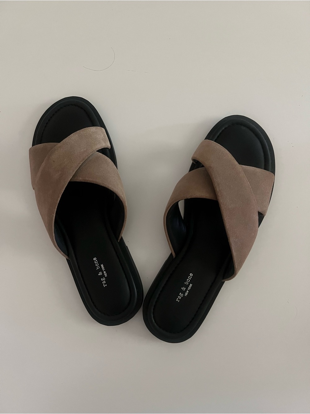 Rag & Bone Geo cross-strap sandals in suede